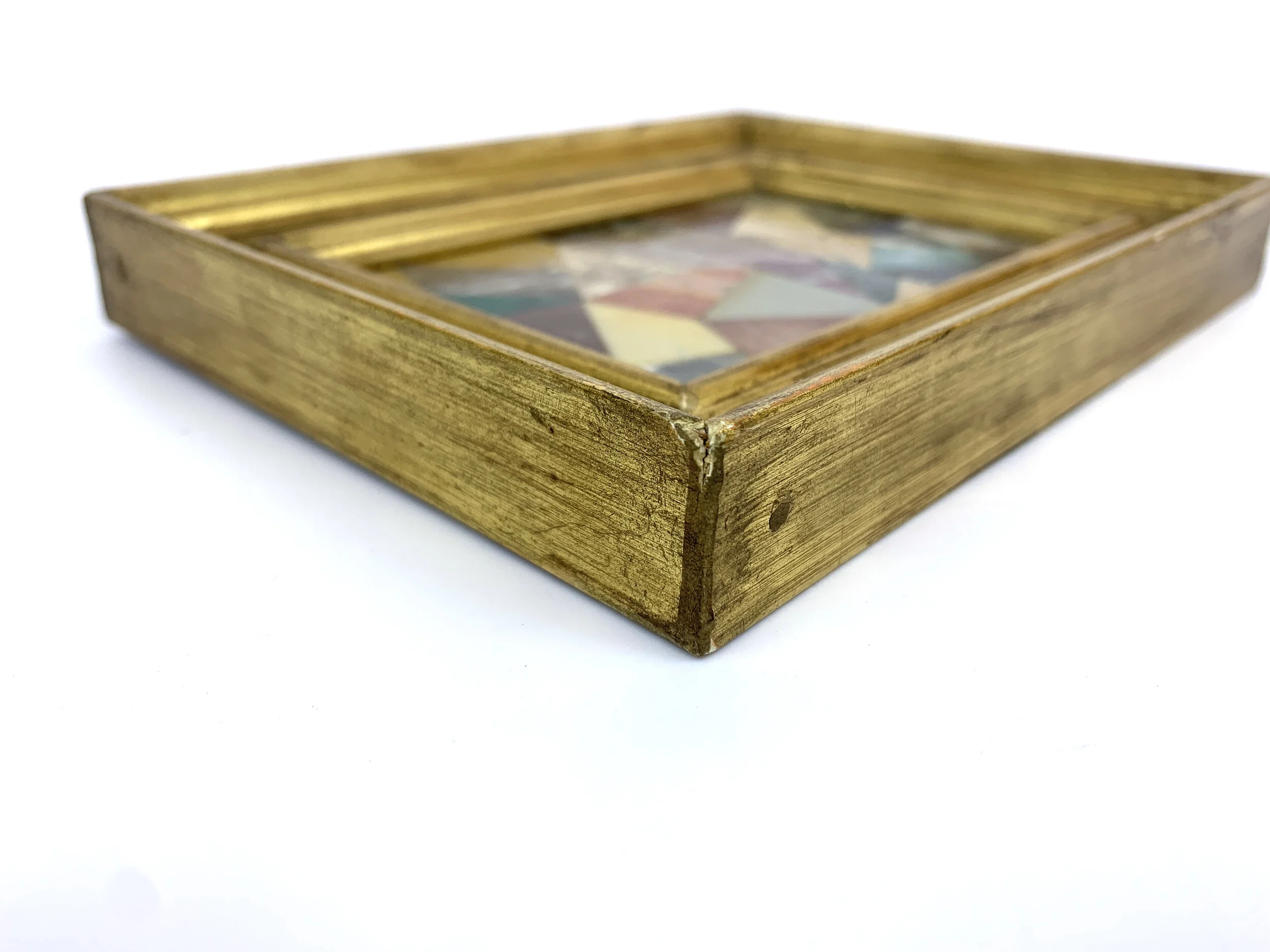 G. Ugolini Italian Pietra Dura Stone Framed Abstract Mosaic